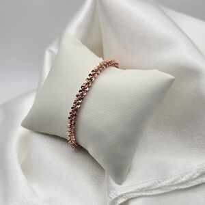 18k Rose Gold Over Sterling Silver Twisted Roc Bracelet